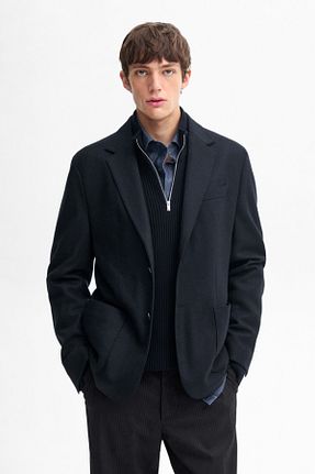 کت سرمه ای مردانه Comfort Massimo Dutti - کد 859944335