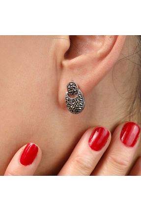 گوشواره نقره مشکی زنانه 925 عیار Sima Silver - کد 237174290