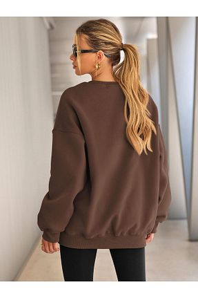 سوئیشرت قهوه ای زنانه ساده MAXIMILLIAN - کد 868577626