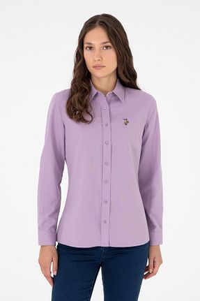 پیراهن زرشکی زنانه یقه پیراهنی U.S. Polo Assn. - کد 859372106