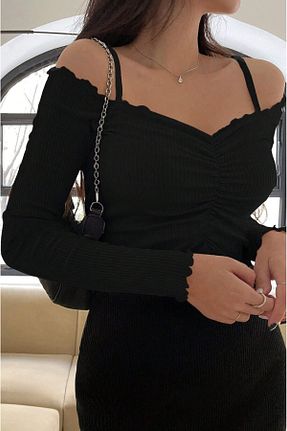 بلوز مشکی زنانه ساده Lenezza - کد 868614888