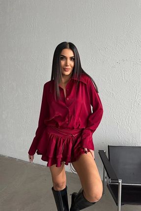لباس زرشکی زنانه بافتنی Eka - کد 868609831