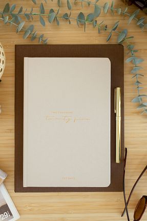 سر رسید بژ ساده Matt Notebook - کد 868615197