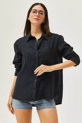 پیراهن مشکی زنانه اورسایز Butik - کد 868640273