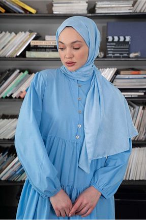 شال آبی زنانه ابریشم A/F fezah prive - کد 868639509