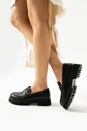 کفش کژوال مشکی زنانه چرم خالص Lion shoes - کد 868644220