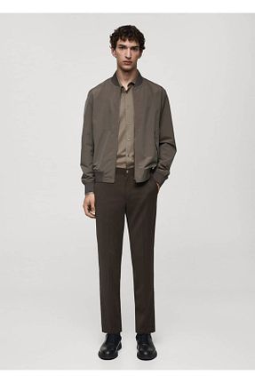 شلوار قهوه ای مردانه پلی استر MANGO Man - کد 864087692