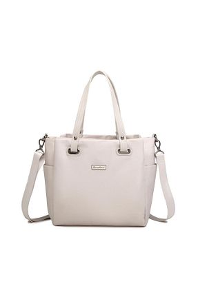 کیف دوشی بژ زنانه پارچه ای BARCELONA 21K - کد 805605079
