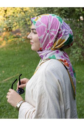شال صورتی زنانه پنبه ای MODA - کد 869300801