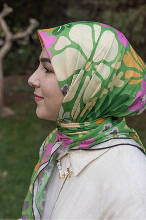 شال سبز زنانه پنبه ای MODA - کد 869301219