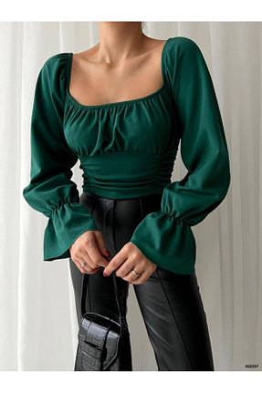 بلوز سبز زنانه ساده REELMODA - کد 782982538