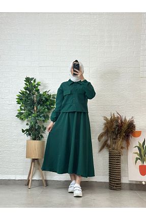 ست بالاتنه و پائین تنه حجاب سبز زنانه رگولار MODA CEYDA - کد 741227747