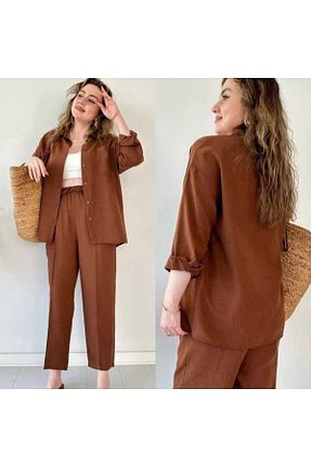 ست بالاتنه و پائین تنه قهوه ای زنانه تریکو EPAK LİFE - کد 868738054