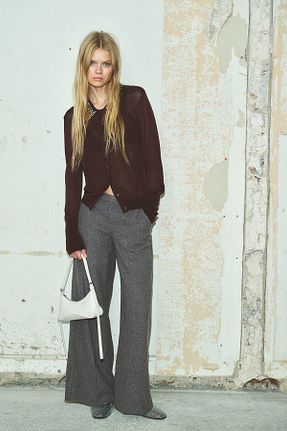شلوار طوسی زنانه پاچه گشاد H&M - کد 869352660
