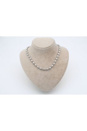 گردنبند استیل ( فولاد ) صورتی زنانه استیل ضد زنگ Alina Jewelry - کد 868768001