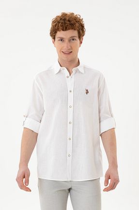 پیراهن سفید مردانه یقه پیراهنی U.S. Polo Assn. - کد 859919248