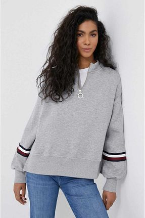 سوئیشرت طوسی زنانه ساده Tommy Hilfiger - کد 866171499