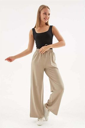 شلوار بژ زنانه بافتنی Fashion Friends - کد 868874776