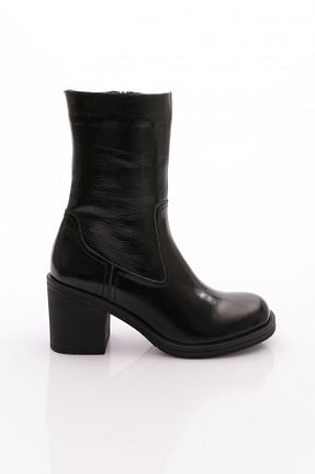 بوت / نیم بوت مشکی زنانه چرم خالص Dgn - کد 868878514
