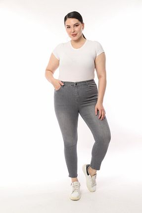 شلوار جین طوسی زنانه پاچه تنگ yakamor - کد 868882503