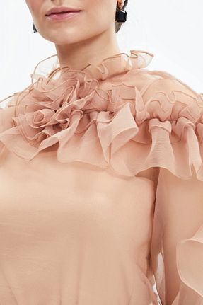 بلوز بژ زنانه ساده Serpil - کد 792408114