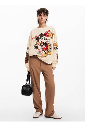 سوئیشرت بژ زنانه چاپی Desigual - کد 868900914