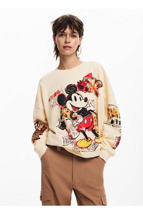 سوئیشرت بژ زنانه چاپی Desigual - کد 868900914