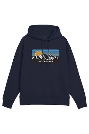 سوئیشرت سرمه ای مردانه چاپی Jack & Jones - کد 868913634