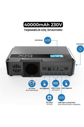 پاور بانک مشکی 20000 ve üzeri Bix - کد 628303166