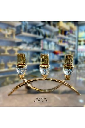 شمعدان و شمع گیر طلائی فلزی EVRA - کد 868934374