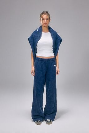 شلوار کرمگن سرمه ای زنانه اورسایز Bases - کد 868933922