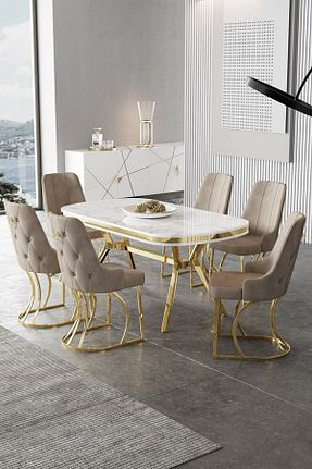 ست میز آشپزخانه سفید MDF Canisa - کد 868933744