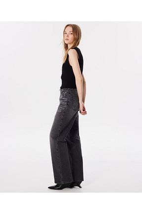 شلوار جین طوسی زنانه پاچه پهن Twist - کد 868939189