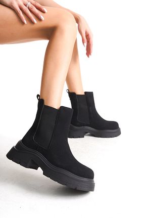 بوت / نیم بوت مشکی زنانه چرم مصنوعی Lively Stylish - کد 868935438