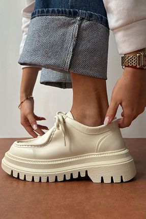 کفش اسنیکر بژ زنانه بند دار Mupa Shoes - کد 868971652