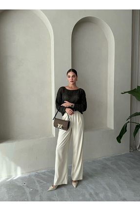 شلوار طوسی زنانه مخلوط ویسکون Laluvia - کد 868972532