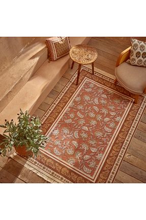 گلیم قهوه ای پنبه ای Bella Maison - کد 868946925