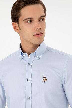 پیراهن آبی مردانه یقه پیراهنی U.S. Polo Assn. - کد 868971611