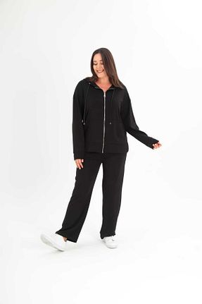 ست گرمکن سایز بزرگ مشکی زنانه پنبه ای Esina - کد 868978892
