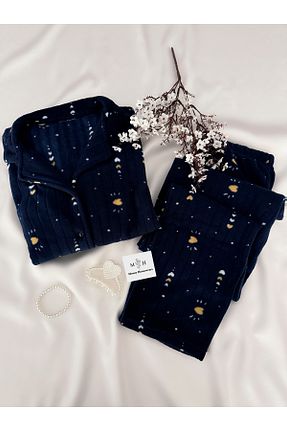 ست لباس راحتی سرمه ای زنانه Puantiyeli MH Moony Homewears - کد 868985249