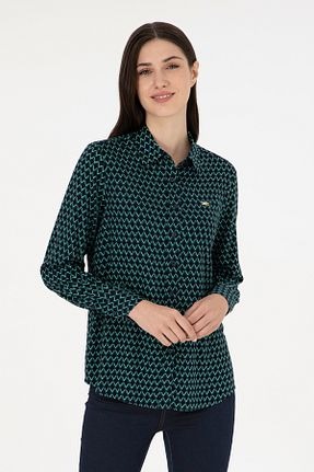 پیراهن سرمه ای زنانه یقه پیراهنی U.S. Polo Assn. - کد 868988585