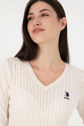 پلیور بژ زنانه ساده U.S. Polo Assn. - کد 868982550