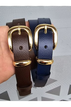 کمربند قهوه ای زنانه چرم خالص Kemerix - کد 868993072