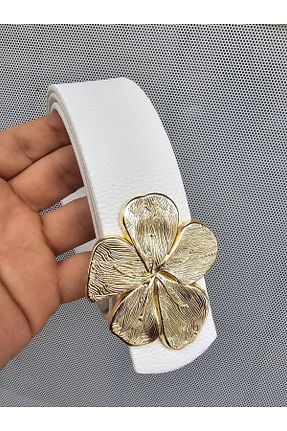 کمربند سفید زنانه چرم مصنوعی Kemerix - کد 868997610