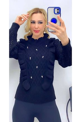 پلیور مشکی زنانه ساده Mintaş - کد 868993752