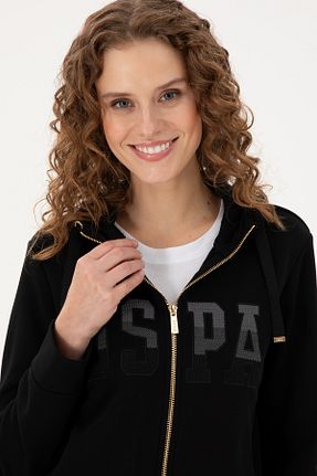 سوئیشرت مشکی زنانه ساده U.S. Polo Assn. - کد 868993135