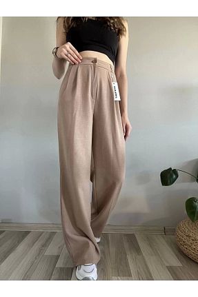شلوار قهوه ای زنانه کتان Hazel - کد 740782056