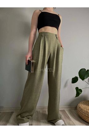 شلوار خاکی زنانه کتان Hazel - کد 714313951