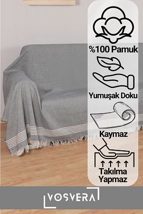کاور مبل طوسی پنبه vosvera - کد 869657525