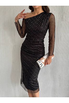 لباس مجلسی و فارغ التحصیلی مشکی زنانه توری Masspera - کد 869013594